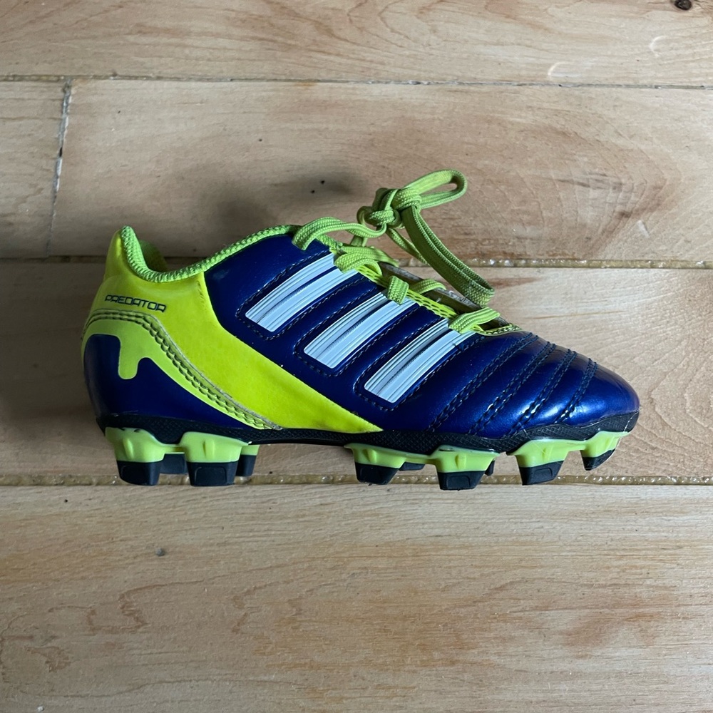 Adidas Navy and Lime Green Soccer Cleats